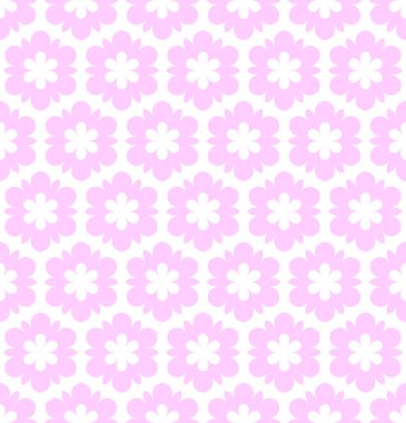 Soyut, dikişsiz, pembe çiçek deseni ve dokusu. Vektör sanatı.