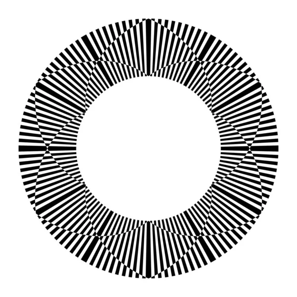 Abstracte Gestreepte Lijnen Cirkel Patten Voor Ronde Frame Vectorkunst — Stockvector