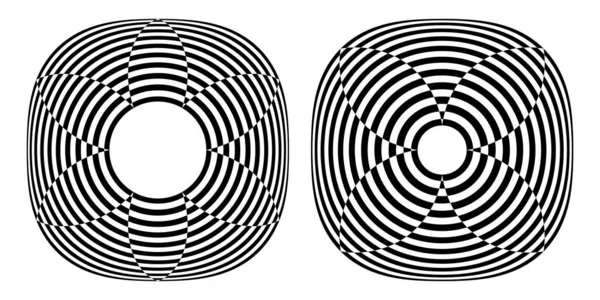 アブストラクトストライプラインオペアンプアートパッチ 3次元錯視効果 ベクターイラスト — ストックベクタ