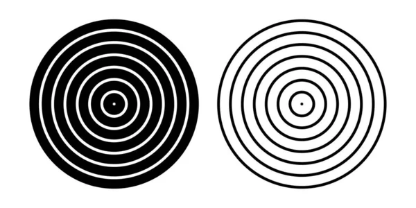 Concentrische Ringen Doelpictogrammen Ontwerpelementen Ingesteld Vectorkunst — Stockvector