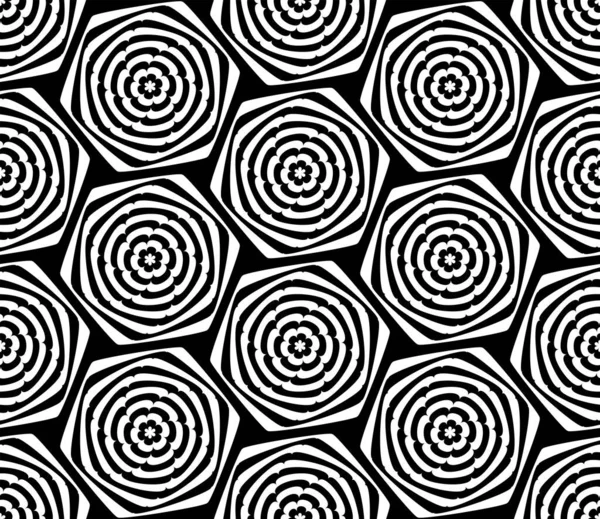 Abstract Seamless Geometric Hexagons Floral Pattern Texture Vector Art — Stock Vector
