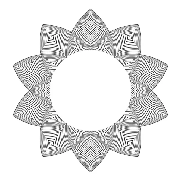 Pola Bunga Lingkaran Geometris Abstrak Untuk Bingkai Dekoratif Bulat Seni - Stok Vektor