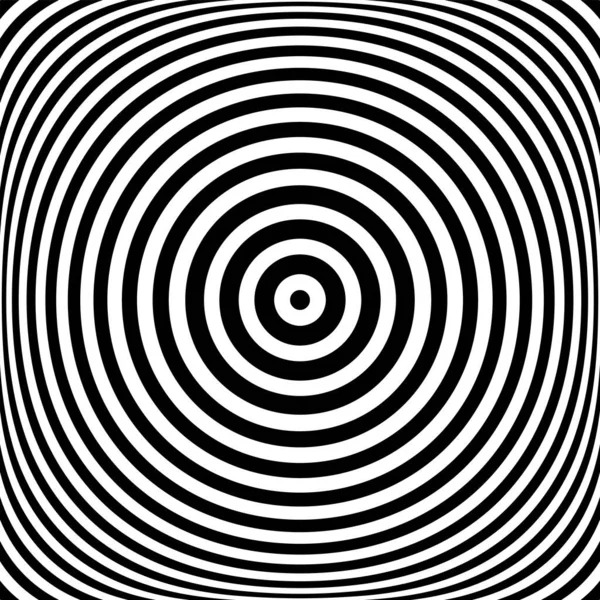 同心円状のリングパターン 抽象的な円の線は 3D錯視効果で背景をテクスチャ ベクトルアート — ストックベクタ