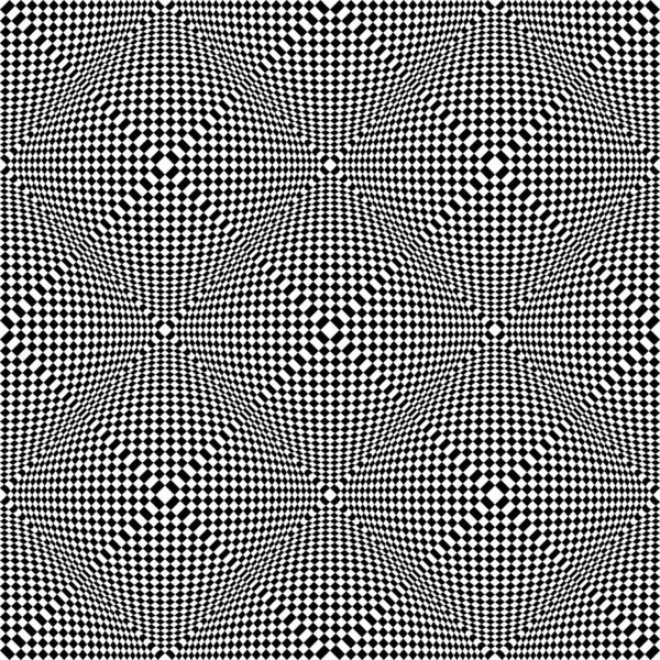 Abstraktní Bezešvé Kostkované Černobílé Art Vzor Iluzní Efekt Vektorová Ilustrace — Stockový vektor