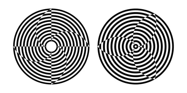 Cercle Abstrait Rotation Circulaire Éléments Conception Ensemble Art Vectoriel — Image vectorielle
