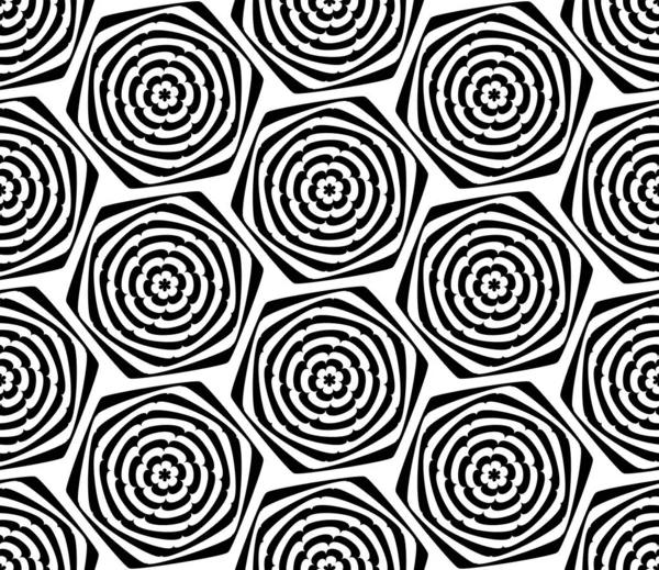 Hexagones Geométricos Sin Costura Abstractos Patrón Floral Textura Arte Vectorial — Archivo Imágenes Vectoriales