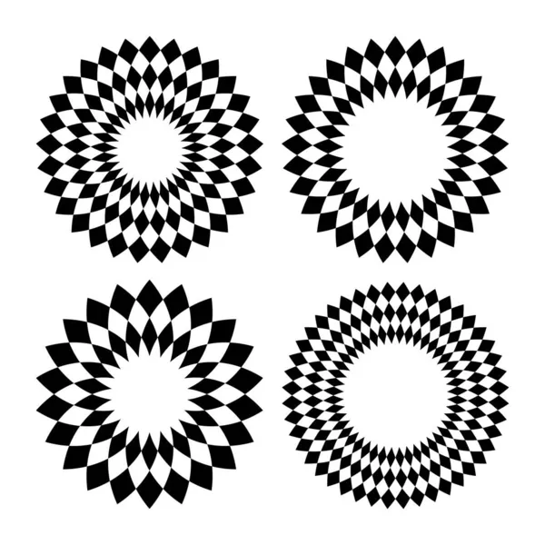 Conjunto Patrones Círculo Geométrico Abstracto Arte Vectorial — Archivo Imágenes Vectoriales