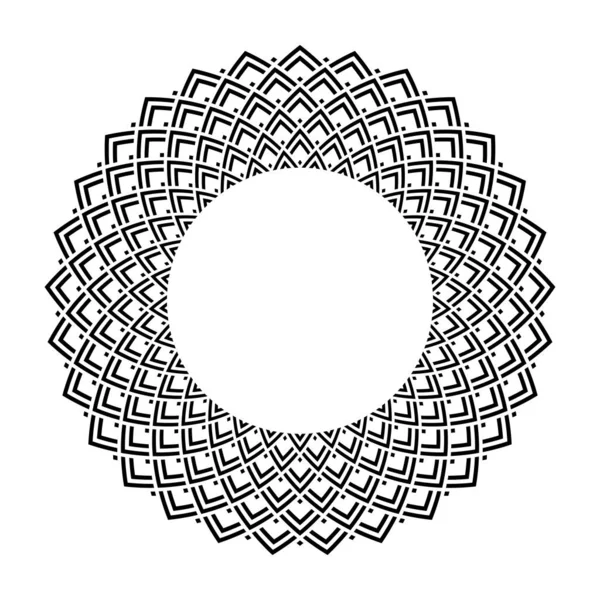 Abstraktes Dekoratives Geometrisches Kreismuster Für Runden Rahmen Vektorkunst — Stockvektor