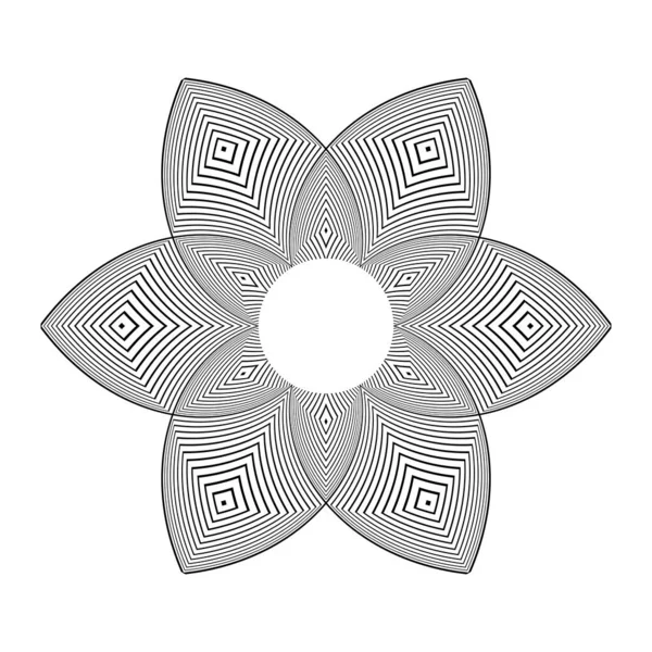 Абстрактный Декоративный Геометрический Круг Цветочный Узор Векторное Искусство — стоковый вектор