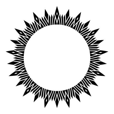 Yuvarlak çerçeve için soyut dekoratif geometrik çember deseni. Vektör sanatı.