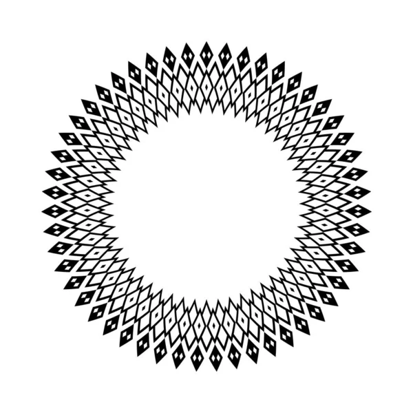 丸いフレームのための抽象装飾的な幾何学的サークルパターン ベクトルアート — ストックベクタ
