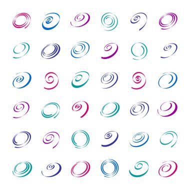 Soyut spiral tasarım elementleri. Vektör sanatı.