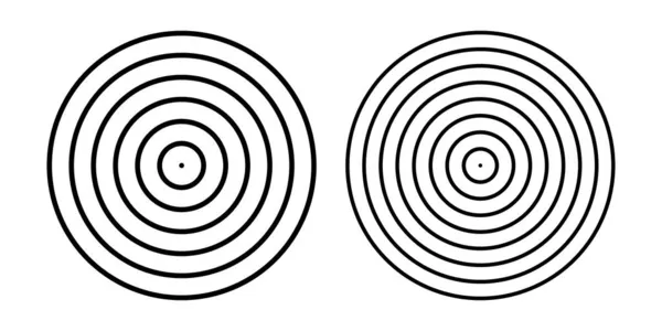 Concentrische Ringen Doelpictogrammen Ontwerpelementen Ingesteld Vectorkunst — Stockvector