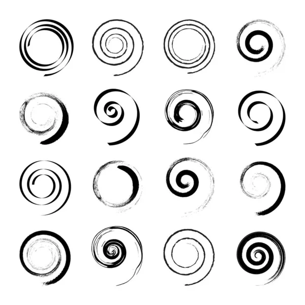 Set Spiral Design Elements Vector Art — Stock Vector