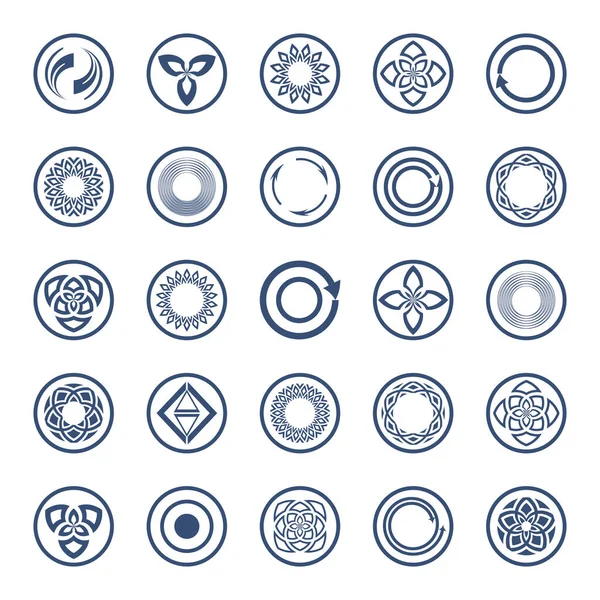 Iconos Círculo Abstracto Elementos Diseño Establecidos Arte Vectorial — Vector de stock