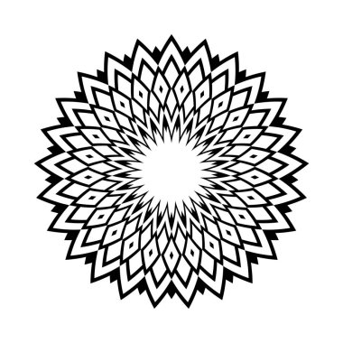 Soyut dekoratif geometrik çember deseni. Vektör sanatı.