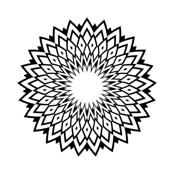 抽象装飾幾何学的な花のサークルパターン ベクトルアート — ストックベクタ