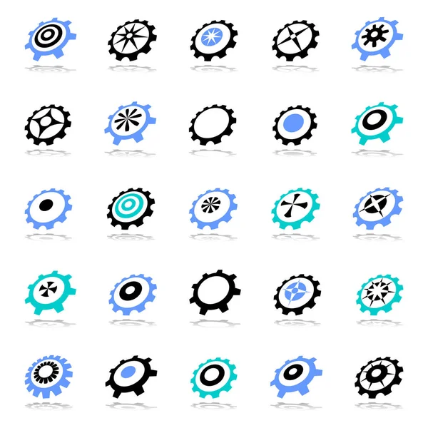 抽象齿轮符号 一套设计元素 矢量艺术 — 图库矢量图片
