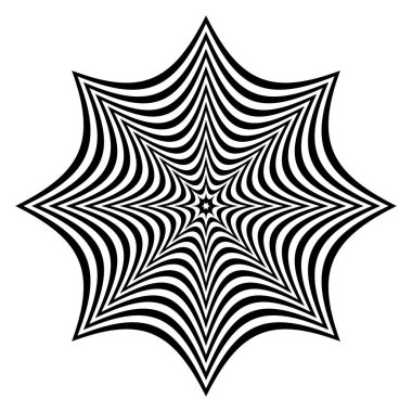 Soyut geometrik şekil. Çizgili çizgiler. Vektör sanatı.