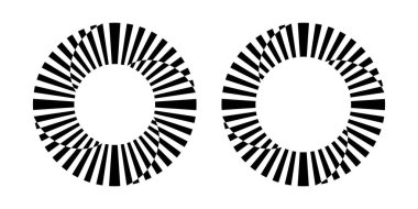 Soyut dönüş dairesel tasarım elementleri. Vektör sanatı.