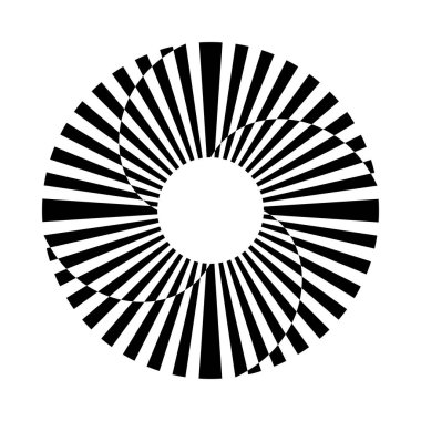 Soyut dönüş dairesel tasarım ögesi. Vektör sanatı.