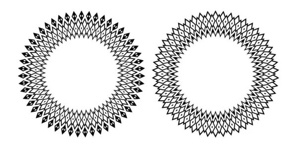 Abstrakcyjne Dekoracyjne Geometryczne Wzory Okręgów Dla Okrągłych Ramek Sztuka Wektorowa — Wektor stockowy