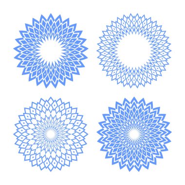 Soyut dekoratif geometrik daire kalıpları. Vektör sanatı.