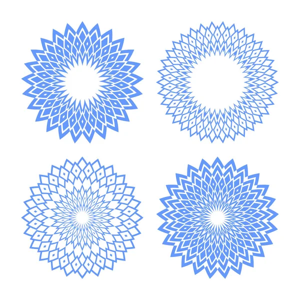 Soyut dekoratif geometrik daire kalıpları. Vektör sanatı.