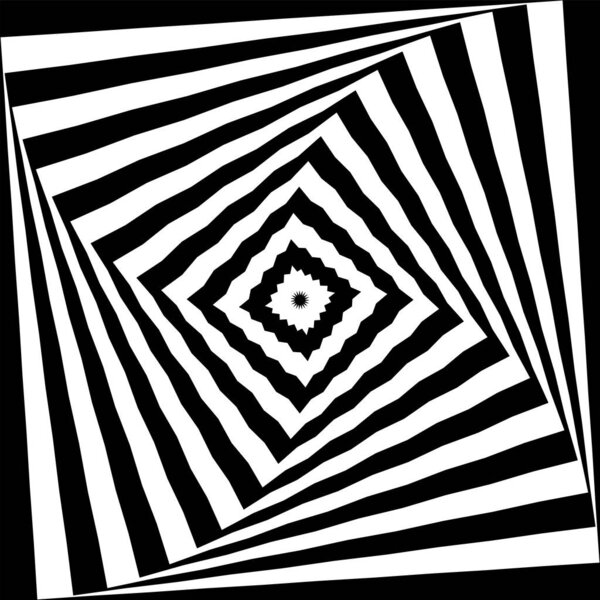Whirl movement illusion in abstract op art design. Lines pattern. Vector illustration.