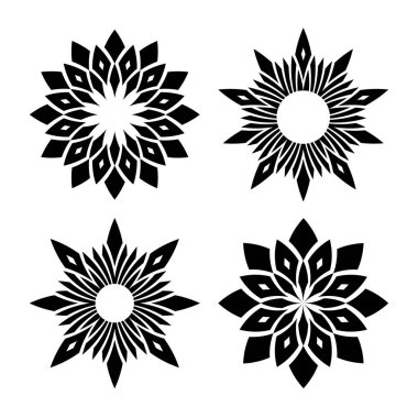 Soyut dekoratif daire tasarım elementleri. Vektör sanatı.