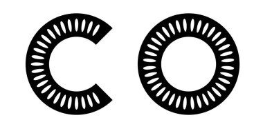 C ve O harfleri monogram logosu. Tasarım için elementler. Vektör sanatı.