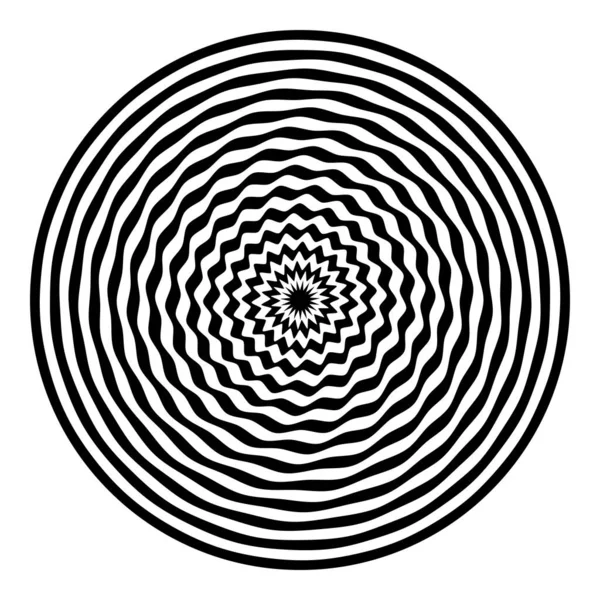 概要旋回運動錯視効果を有する円波線パターン 抽象的なオペアンプの設計 ベクターイラスト — ストックベクタ