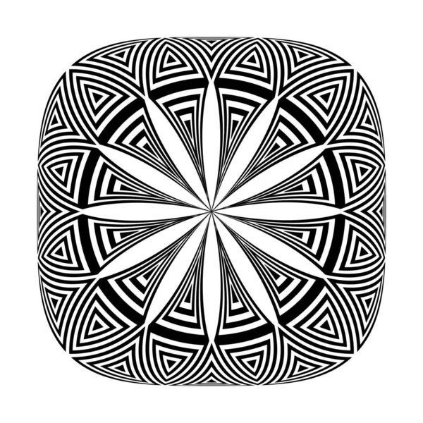 Abstraktes Dekoratives Geometrisches Muster Illusion Vektorkunst — Stockvektor