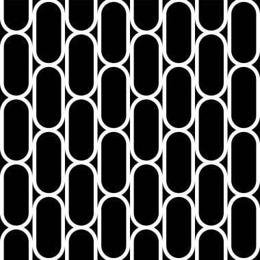 Kusursuz geometrik desen. Siyah arka planda beyaz doku. Vektör sanatı.