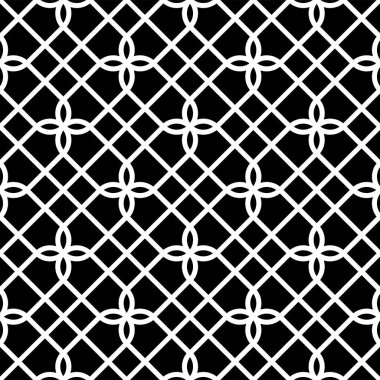 Soyut, dikişsiz geometrik desen. Siyah ve beyaz doku vektör sanatı..