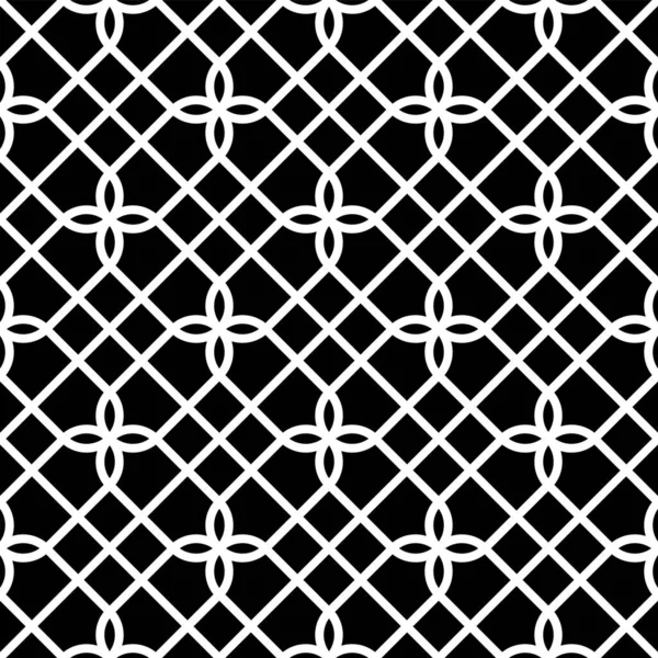 Abstract Naadloos Geometrisch Patroon Zwart Witte Textuur Vector Art — Stockvector
