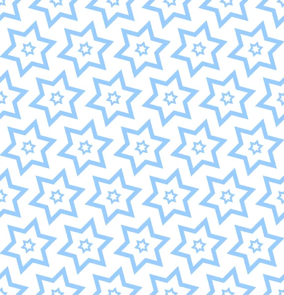 Abstraktes Nahtloses Geometrisches Muster Blauer Sterne Vektorkunst — Stockvektor