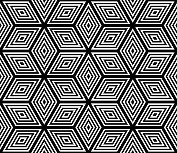 Hexagones Géométriques Sans Couture Diamants Motif Art Avec Effet Illusion — Image vectorielle