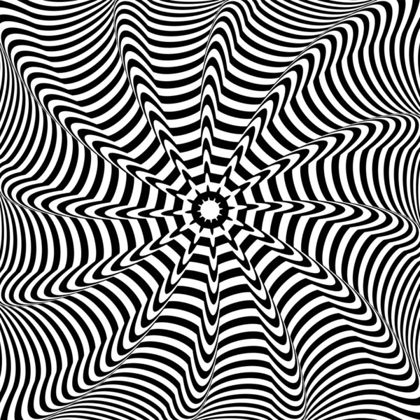 Abstract Art Lines Pattern Illusion Effect Vector Illustration — Stockvector
