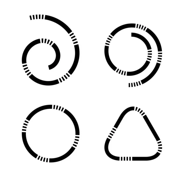 Abstract Spiral Circle Triangle Elements Design Vector Art — Stockvektor