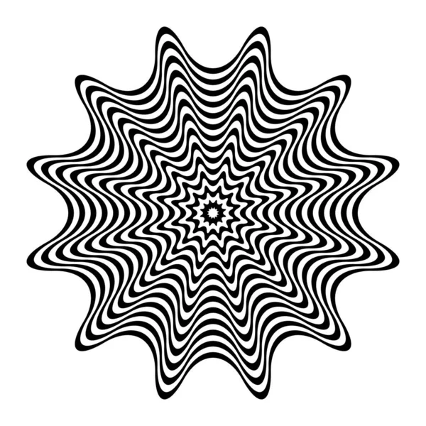 Abstracte Cirkel Golvende Lijnen Kunst Patroon Vectorillustratie — Stockvector