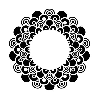 Abstract decorative scales circle pattern. Vector art.