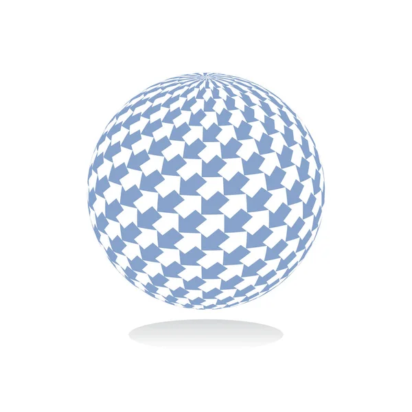 Spherical Globe Shape Arrows Pattern Vector Art — Stockový vektor
