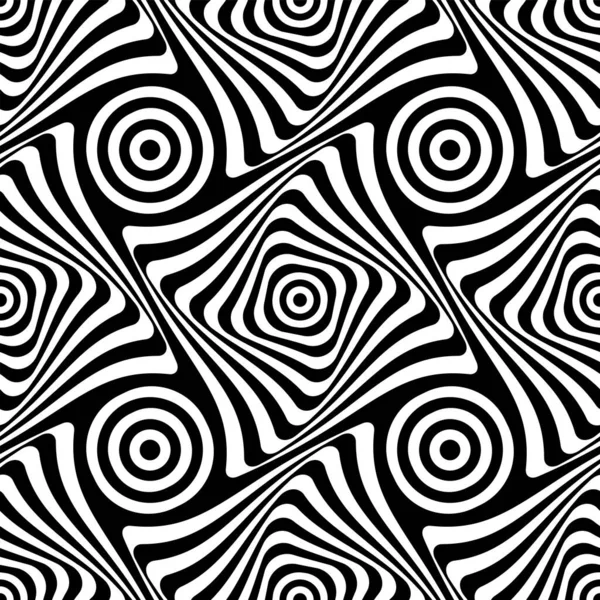 Abstracte Naadloze Art Patroon Twisting Lijnen Textuur Vectorkunst — Stockvector