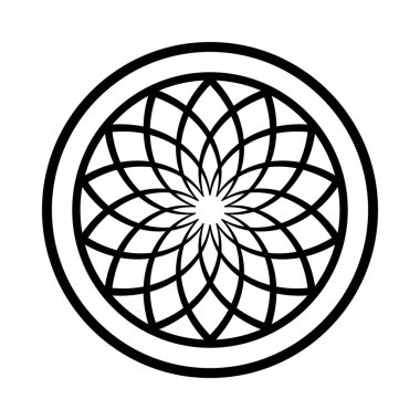 Soyut geometrik çember deseni. Yuvarlak tasarım elemanı. Vektör sanatı.