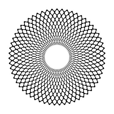 Soyut geometrik ızgara daire deseni. Vektör sanatı.