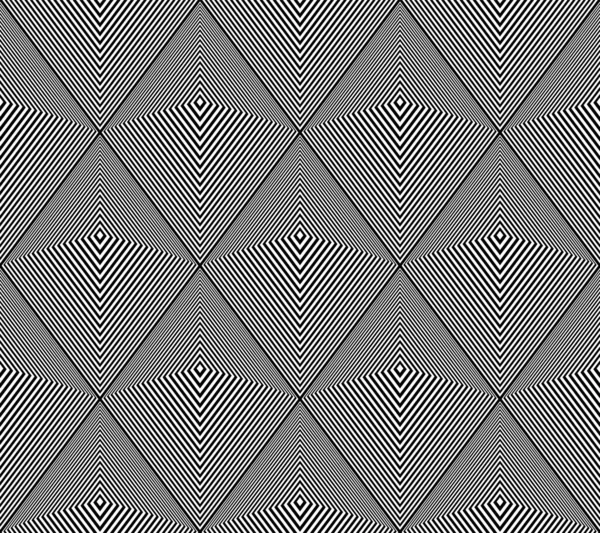 Zökkenőmentes Geometriai Gyémántok Art Minta Illúzió Hatása Vektorillusztráció — Stock Vector