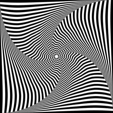 Soyut operasyon sanat çizgilerindeki girdap hareketi illüzyonu. Vektör illüstrasyonu