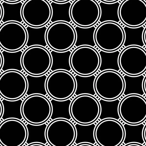 Abstract Seamless Geometric Circles Pattern Black Textured Background Vector Art — Stock Vector