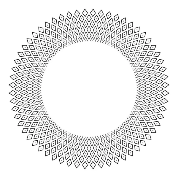 Abstrakta Geometriska Diamanter Och Prickar Mönster För Dekorativa Cirkel Ram — Stock vektor